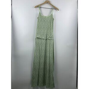 Toad & Co Women's Small Long Island Ikat Maxi Green Organic Cotton Casual Dress